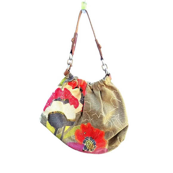 Fossil Handbags - Fossil Vintage Taupe Multi Floral Canvas Purse